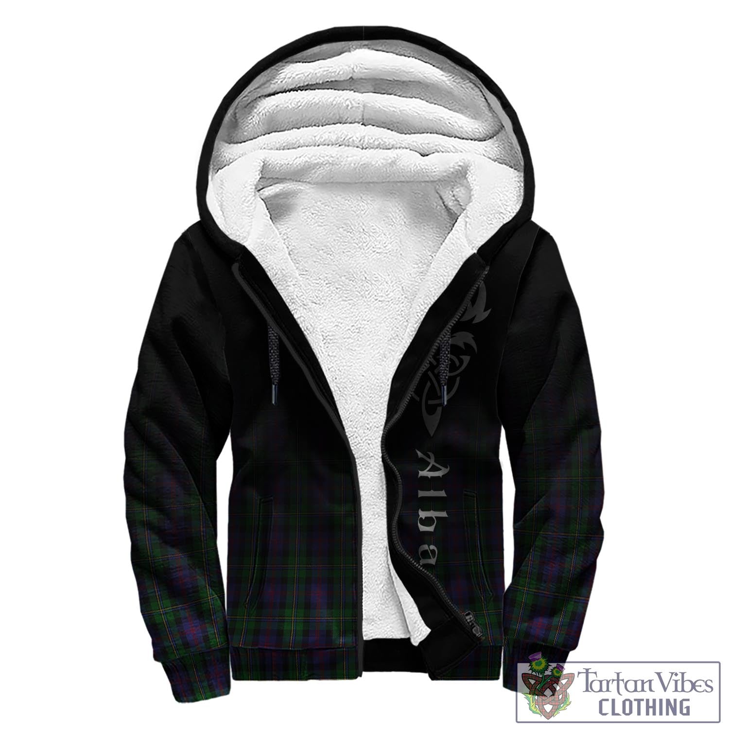 Tartan Vibes Clothing MacCallum Tartan Sherpa Hoodie Featuring Alba Gu Brath Family Crest Celtic Inspired