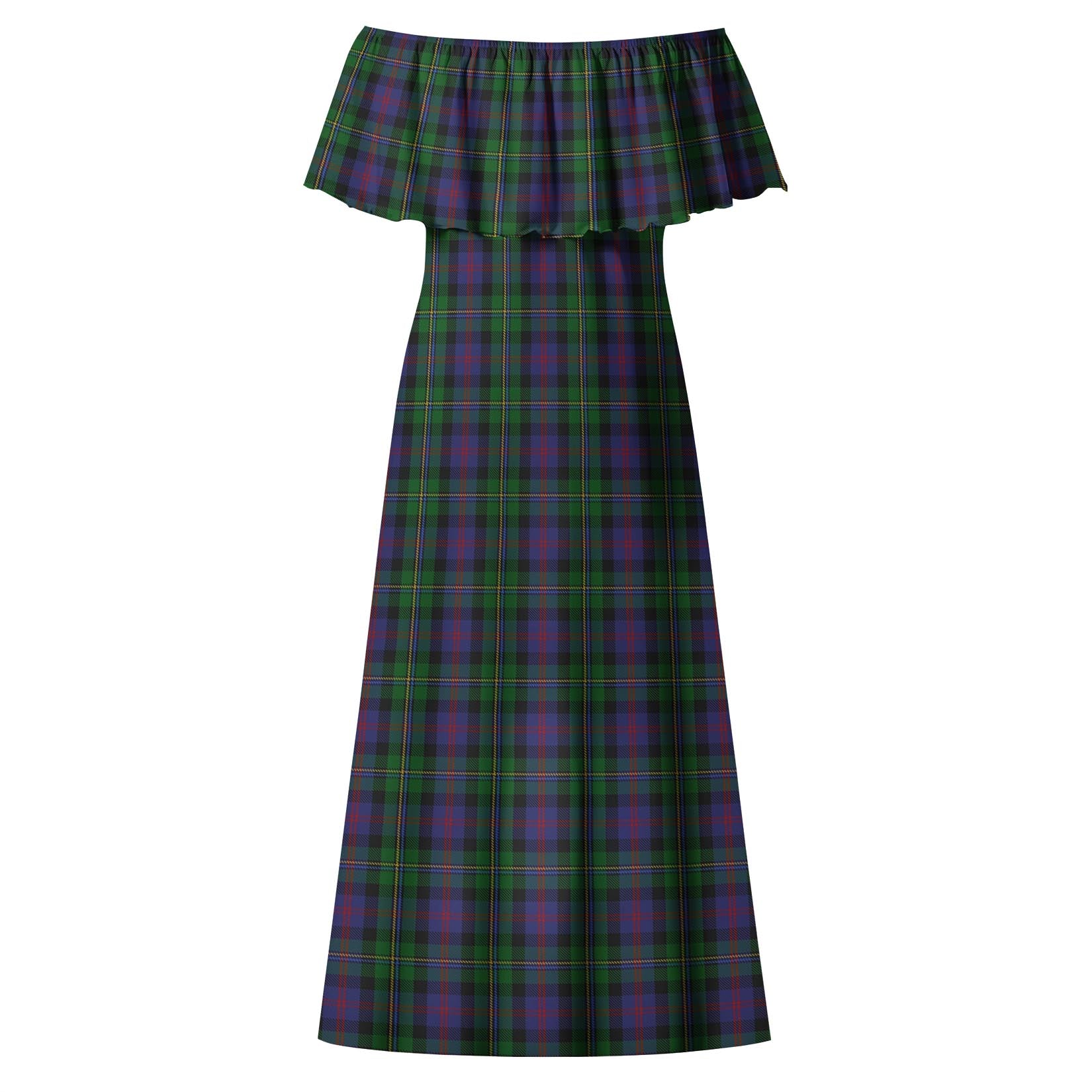 MacCallum Tartan Off Shoulder Long Dress - Tartanvibesclothing