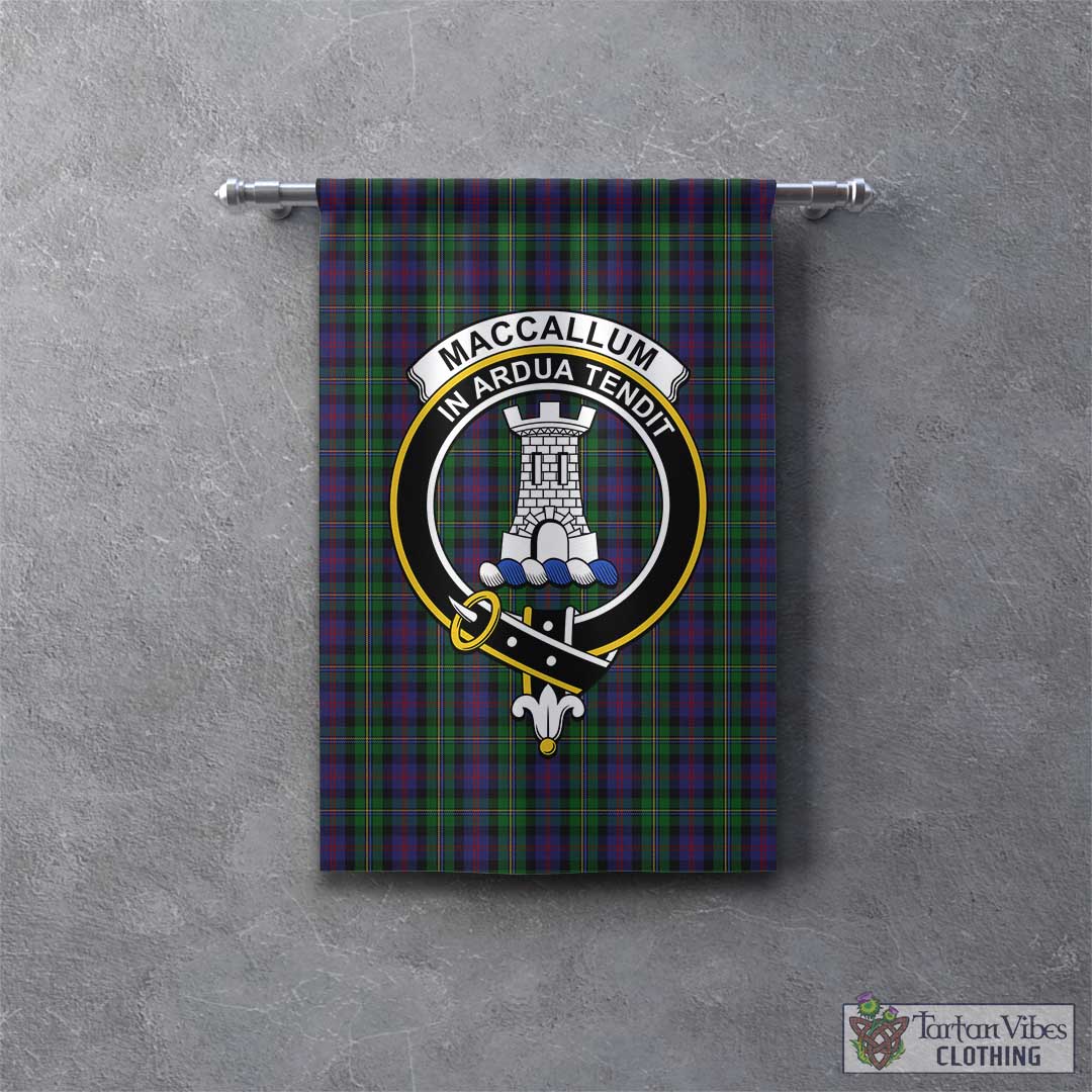 Tartan Vibes Clothing MacCallum Tartan Gonfalon, Tartan Banner with Family Crest