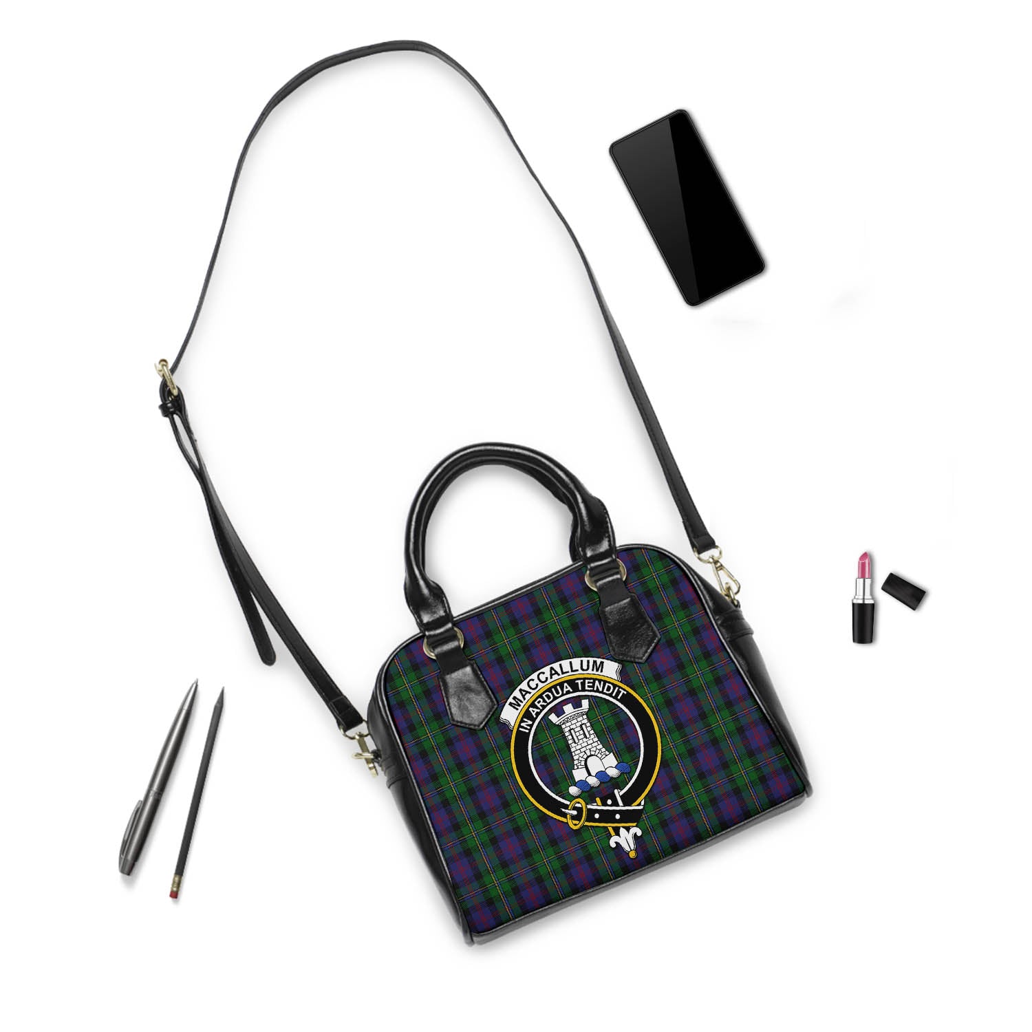 MacCallum Tartan Shoulder Handbags with Family Crest - Tartanvibesclothing