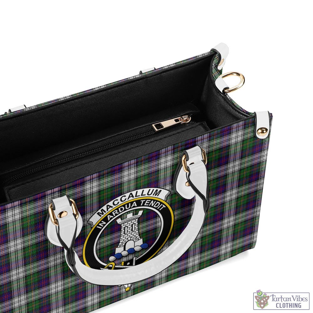 Tartan Vibes Clothing MacCallum Dress Tartan Luxury Leather Handbags with Family Crest