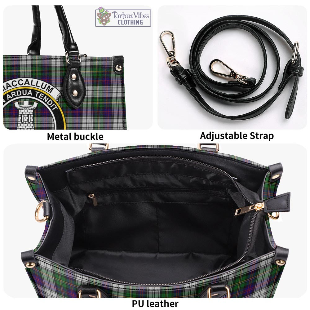 Tartan Vibes Clothing MacCallum Dress Tartan Luxury Leather Handbags with Family Crest