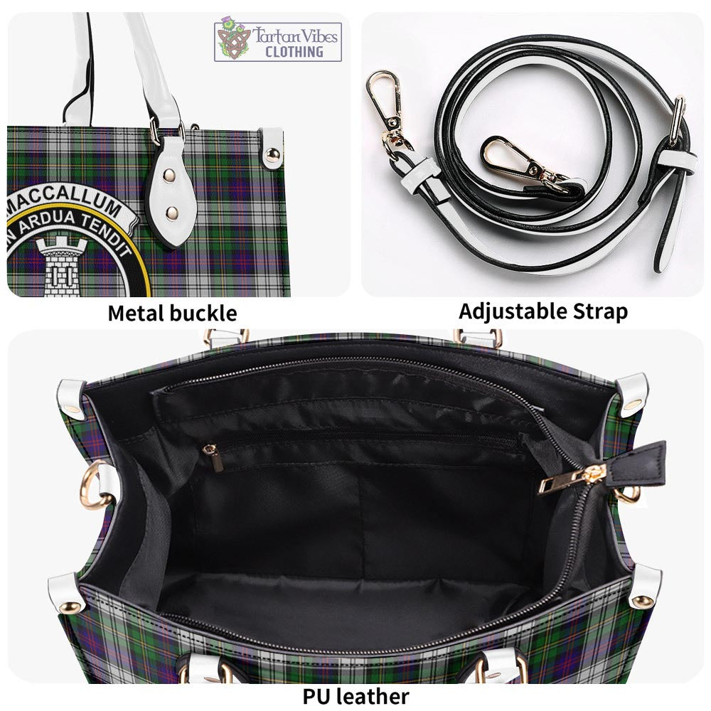 Tartan Vibes Clothing MacCallum Dress Tartan Luxury Leather Handbags with Family Crest