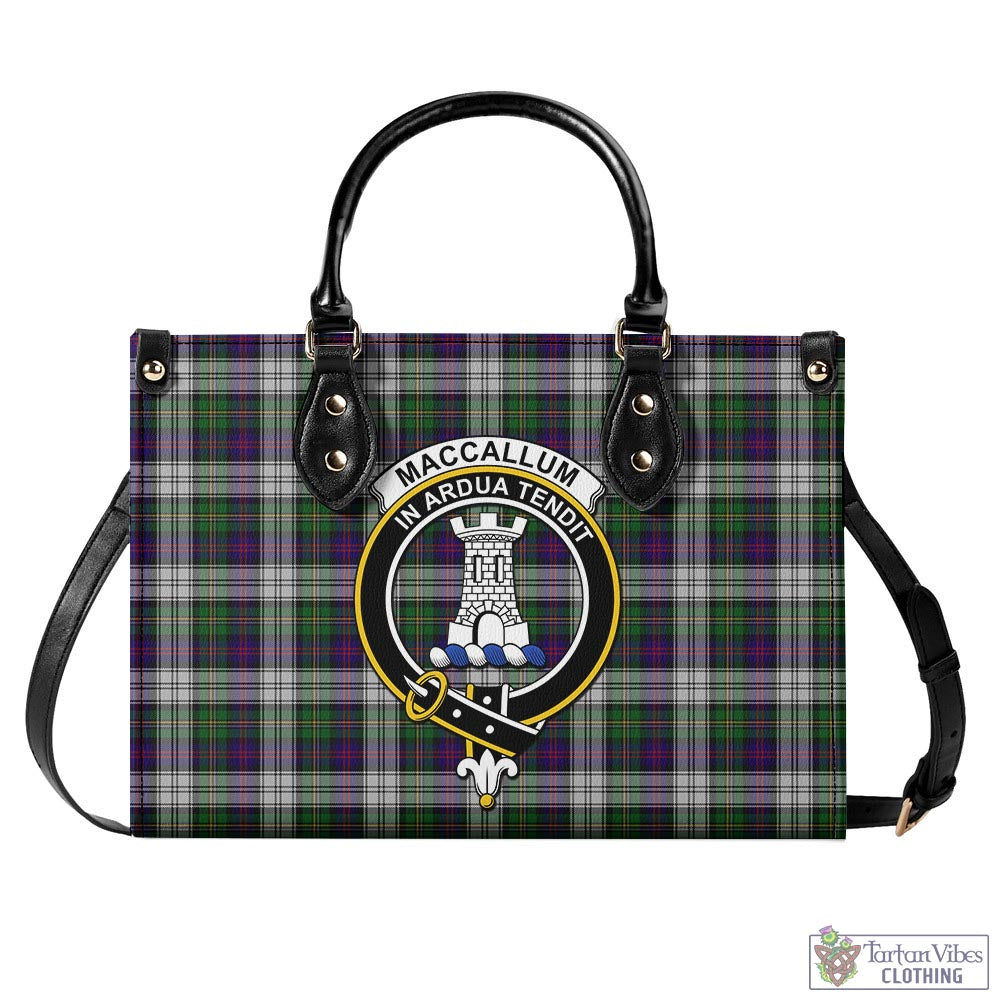 Tartan Vibes Clothing MacCallum Dress Tartan Luxury Leather Handbags with Family Crest