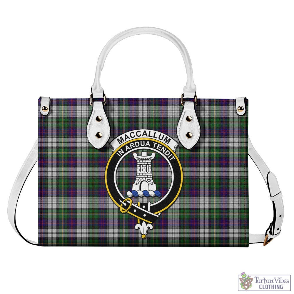 Tartan Vibes Clothing MacCallum Dress Tartan Luxury Leather Handbags with Family Crest