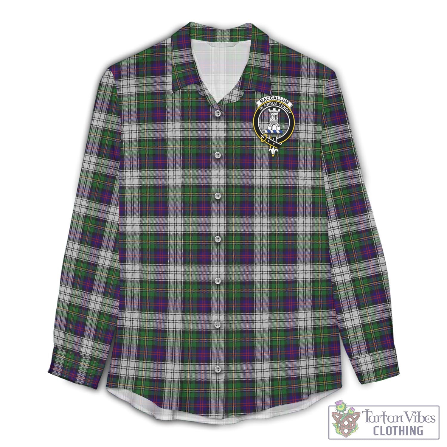 Tartan Vibes Clothing MacCallum Dress Tartan Womens Casual Shirt with Family Crest