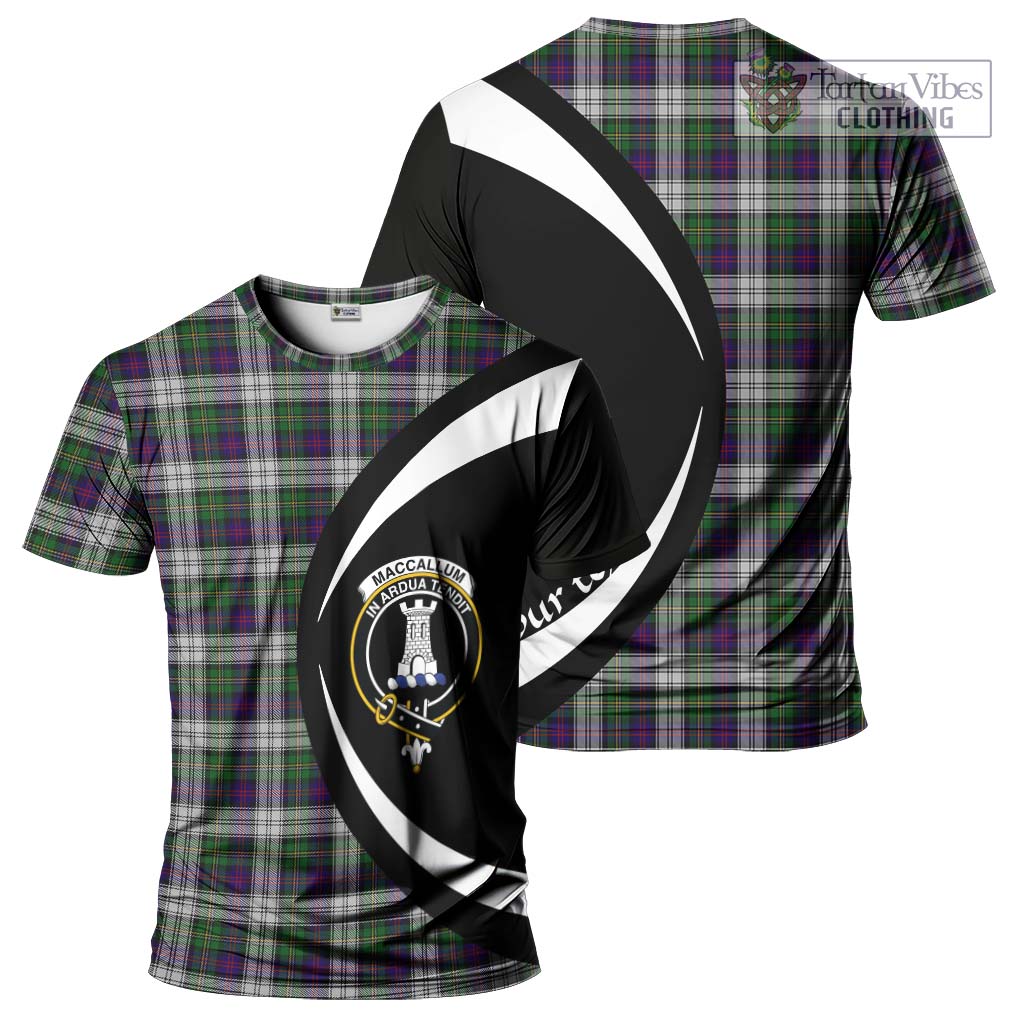 Tartan Vibes Clothing MacCallum Dress Tartan T-Shirt with Family Crest Circle Style