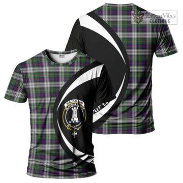 MacCallum Dress Tartan T-Shirt with Family Crest Circle Style