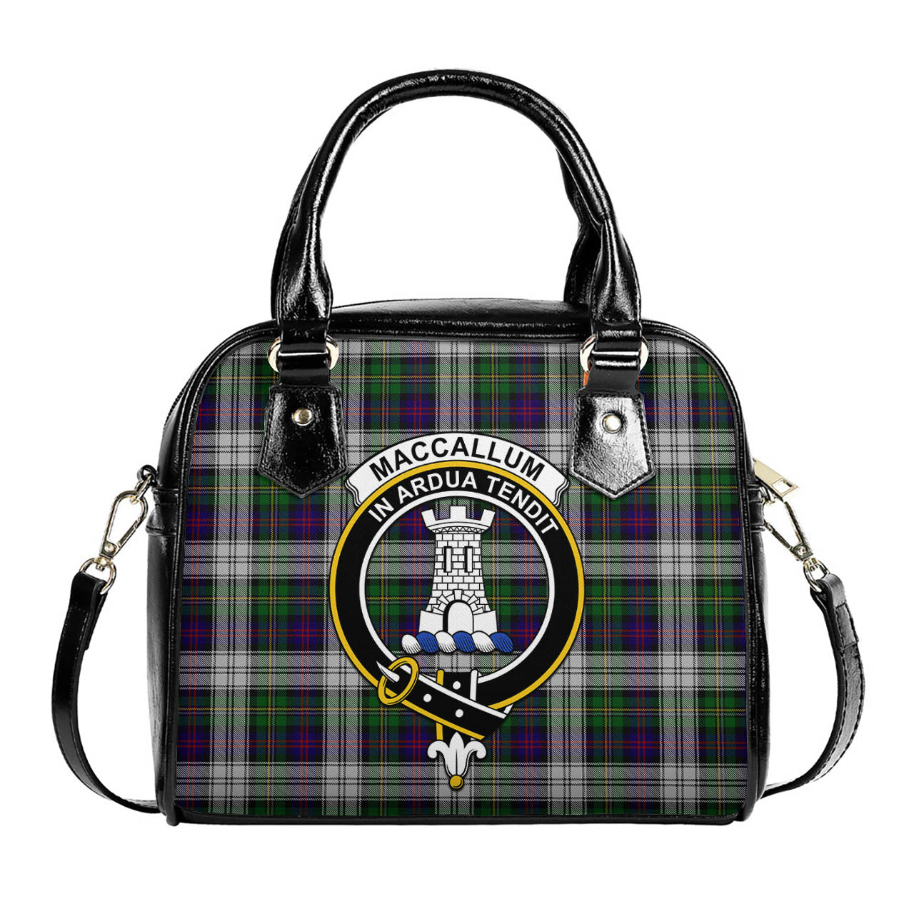 MacCallum Dress Tartan Shoulder Handbags with Family Crest One Size 6*25*22 cm - Tartanvibesclothing