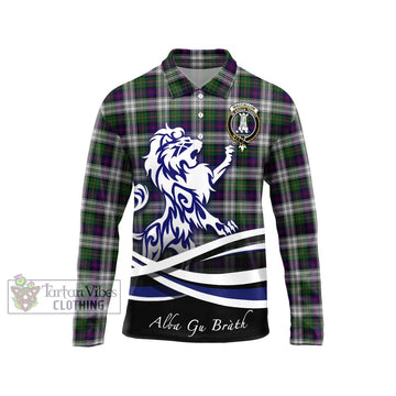 MacCallum Dress Tartan Long Sleeve Polo Shirt with Alba Gu Brath Regal Lion Emblem