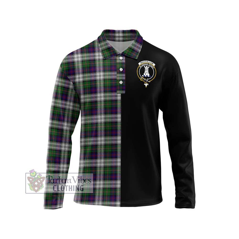 MacCallum Dress Tartan Long Sleeve Polo Shirt with Family Crest and Half Of Me Style Unisex - Tartanvibesclothing Shop