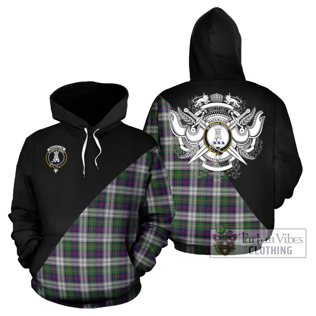 MacCallum Dress Tartan Hoodie with Family Crest and Military Logo Style Zip Hoodie - Tartanvibesclothing Shop