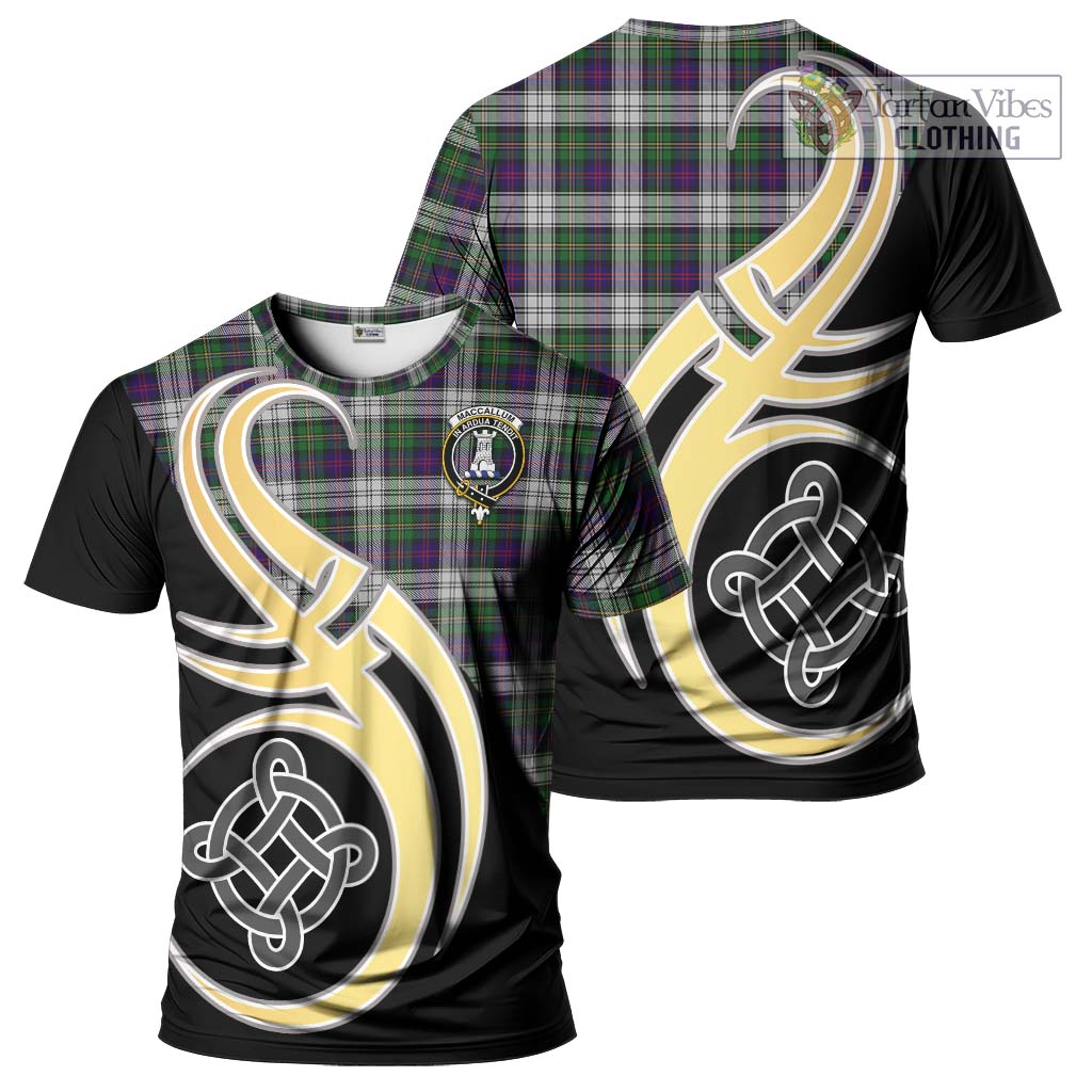 Tartan Vibes Clothing MacCallum Dress Tartan T-Shirt with Family Crest and Celtic Symbol Style