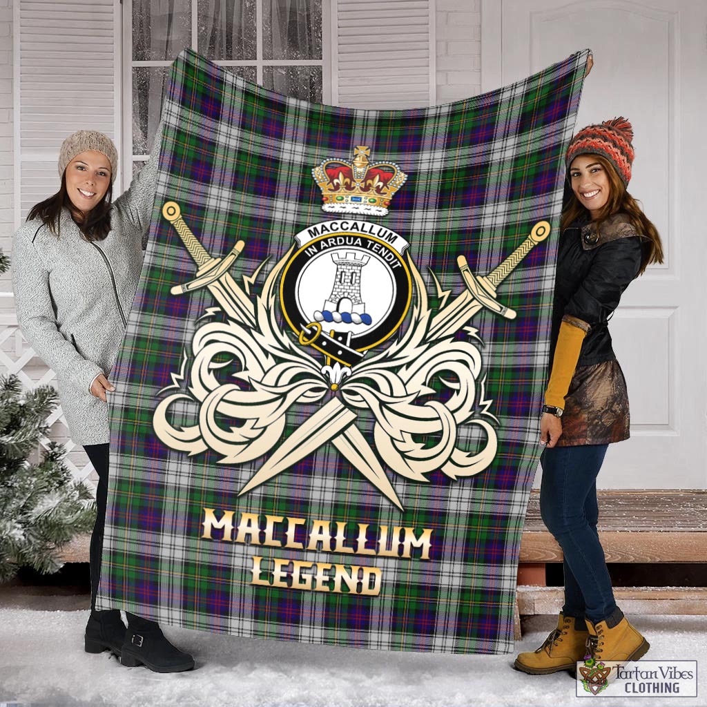 Tartan Vibes Clothing MacCallum Dress Tartan Blanket with Clan Crest and the Golden Sword of Courageous Legacy