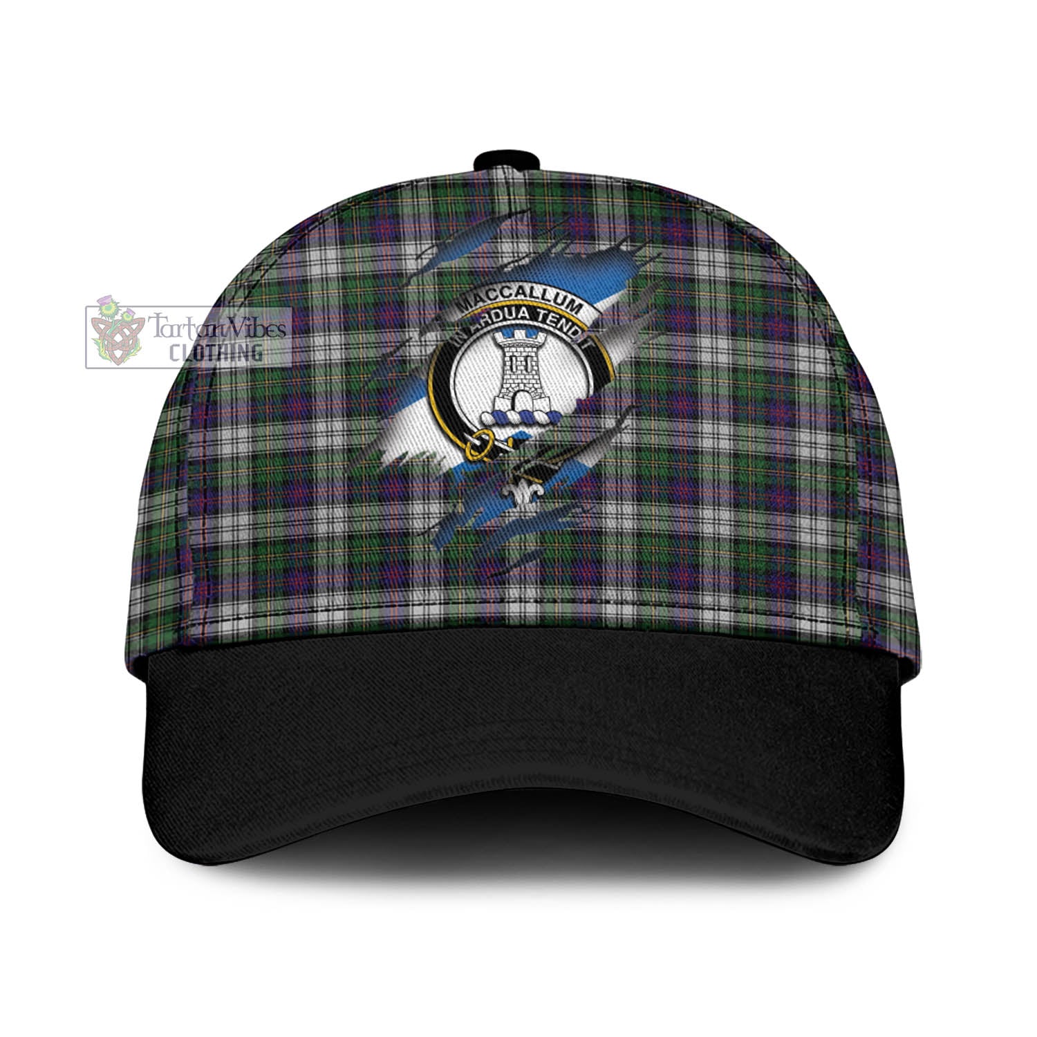 Tartan Vibes Clothing MacCallum Dress Tartan Classic Cap with Family Crest In Me Style