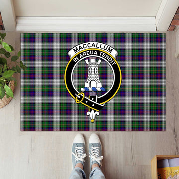 MacCallum Dress Tartan Door Mat with Family Crest