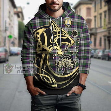 MacCallum Dress Tartan Hoodie with Family Crest Celtic Wolf Style