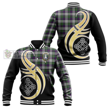 MacCallum Dress Tartan Baseball Jacket with Family Crest and Celtic Symbol Style