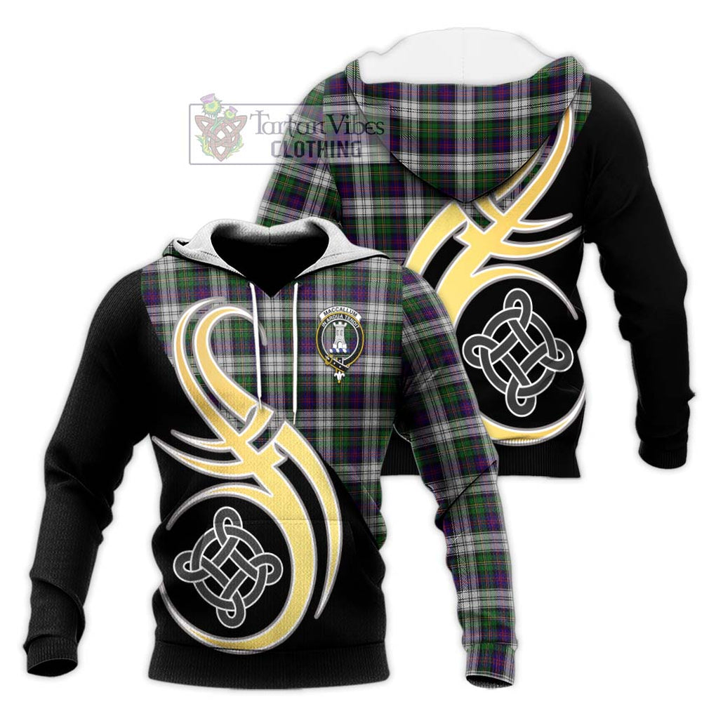 MacCallum Dress Tartan Knitted Hoodie with Family Crest and Celtic Symbol Style Unisex Knitted Pullover Hoodie - Tartan Vibes Clothing