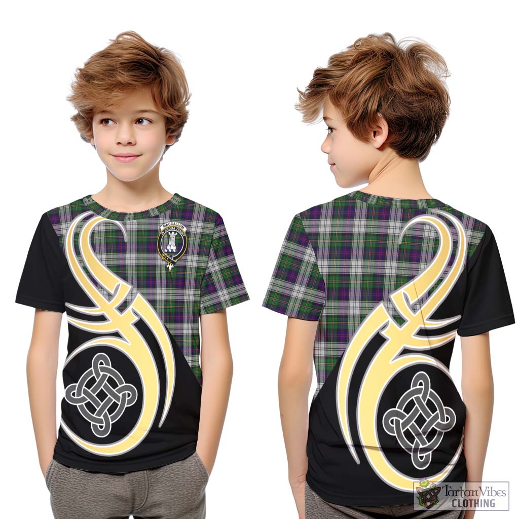 MacCallum Dress Tartan Kid T-Shirt with Family Crest and Celtic Symbol Style Youth XL Size14 - Tartan Vibes Clothing