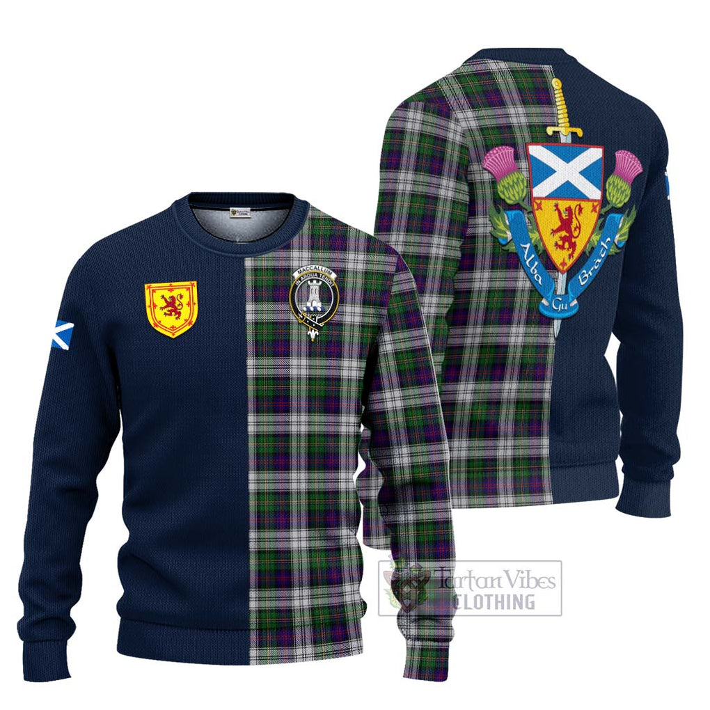 Tartan Vibes Clothing MacCallum Dress Tartan Knitted Sweater with Scottish Lion Royal Arm Half Style