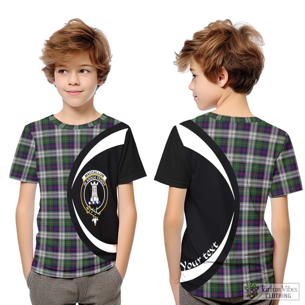 MacCallum Dress Tartan Kid T-Shirt with Family Crest Circle Style Youth XL Size14 - Tartan Vibes Clothing