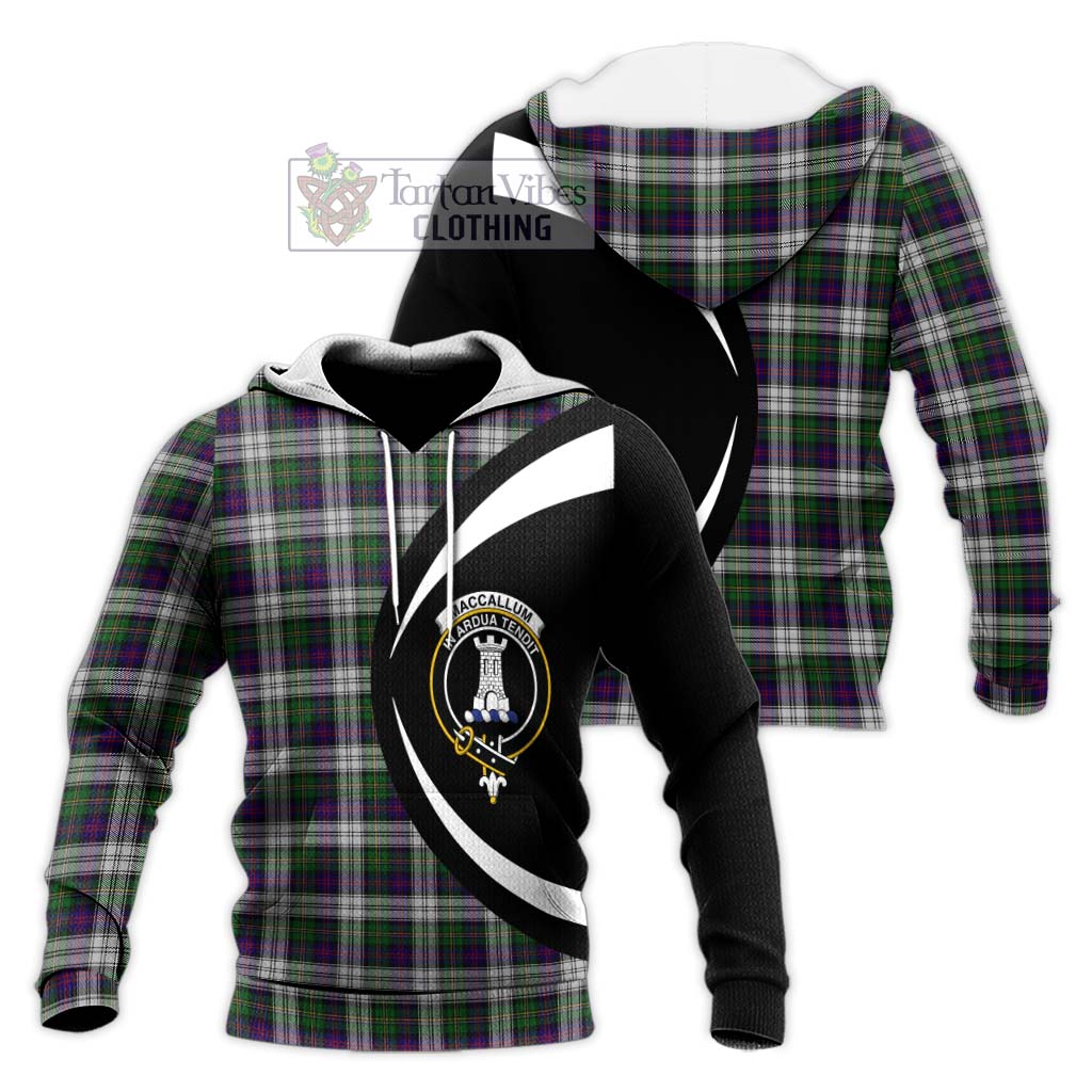 MacCallum Dress Tartan Knitted Hoodie with Family Crest Circle Style Unisex Knitted Pullover Hoodie - Tartan Vibes Clothing