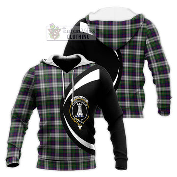 MacCallum Dress Tartan Knitted Hoodie with Family Crest Circle Style