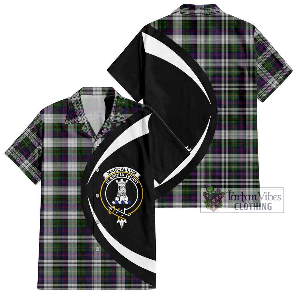 MacCallum Dress Tartan Short Sleeve Button Up with Family Crest Circle Style Kid - Tartan Vibes Clothing