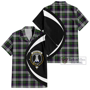 MacCallum Dress Tartan Short Sleeve Button Up with Family Crest Circle Style