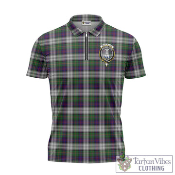 MacCallum Dress Tartan Zipper Polo Shirt with Family Crest