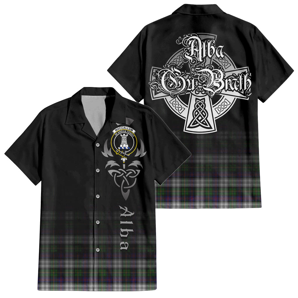 Tartan Vibes Clothing MacCallum Dress Tartan Short Sleeve Button Up Featuring Alba Gu Brath Family Crest Celtic Inspired