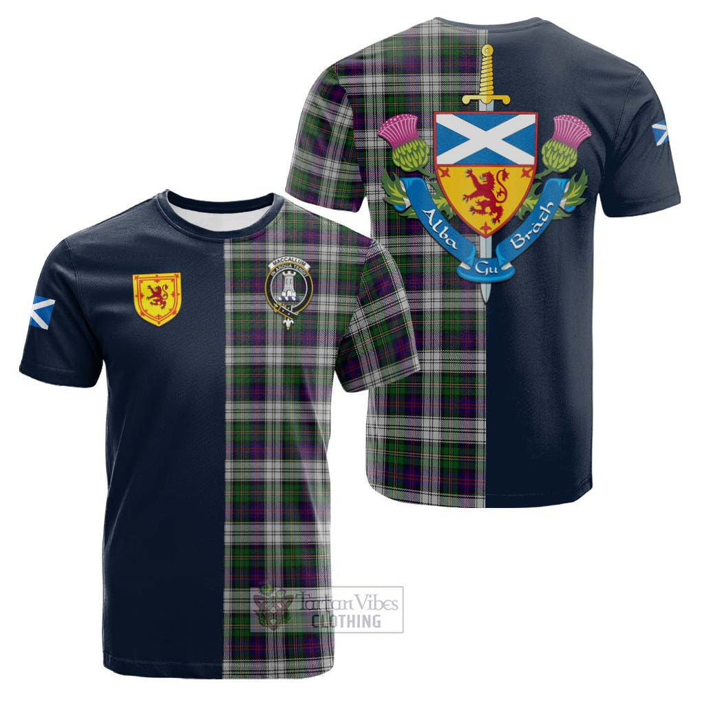 Tartan Vibes Clothing MacCallum Dress Tartan Cotton T-shirt with Scottish Lion Royal Arm Half Style