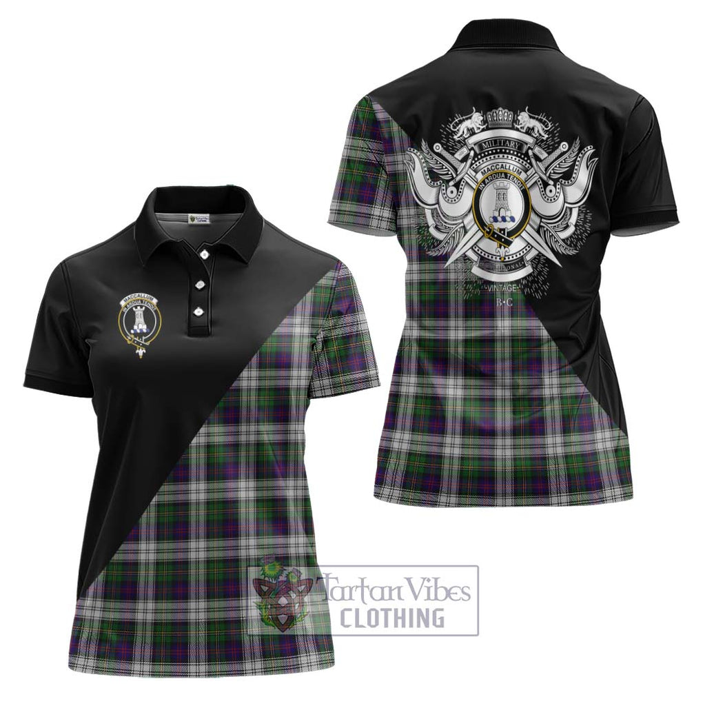 MacCallum Dress Tartan Women's Polo Shirt with Family Crest and Military Logo Style Women - Tartanvibesclothing Shop