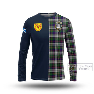 MacCallum Dress Tartan Long Sleeve T-Shirt Alba with Scottish Lion Royal Arm Half Style