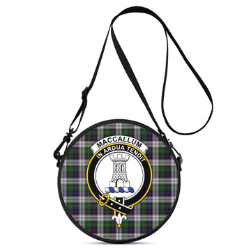 MacCallum Dress Tartan Round Satchel Bags with Family Crest