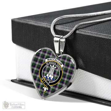 MacCallum Dress Tartan Heart Necklace with Family Crest