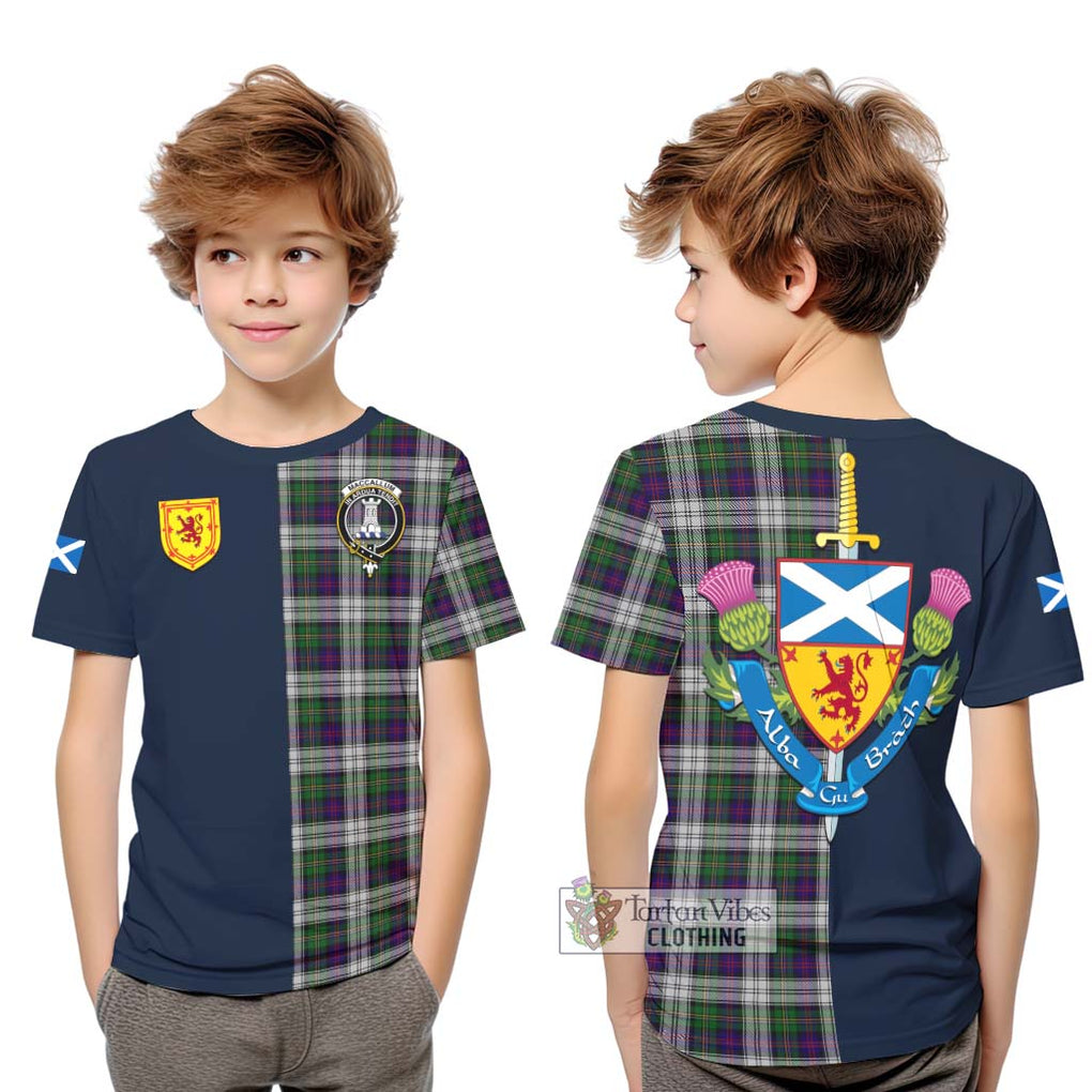 Tartan Vibes Clothing MacCallum Dress Tartan Kid T-Shirt with Scottish Lion Royal Arm Half Style