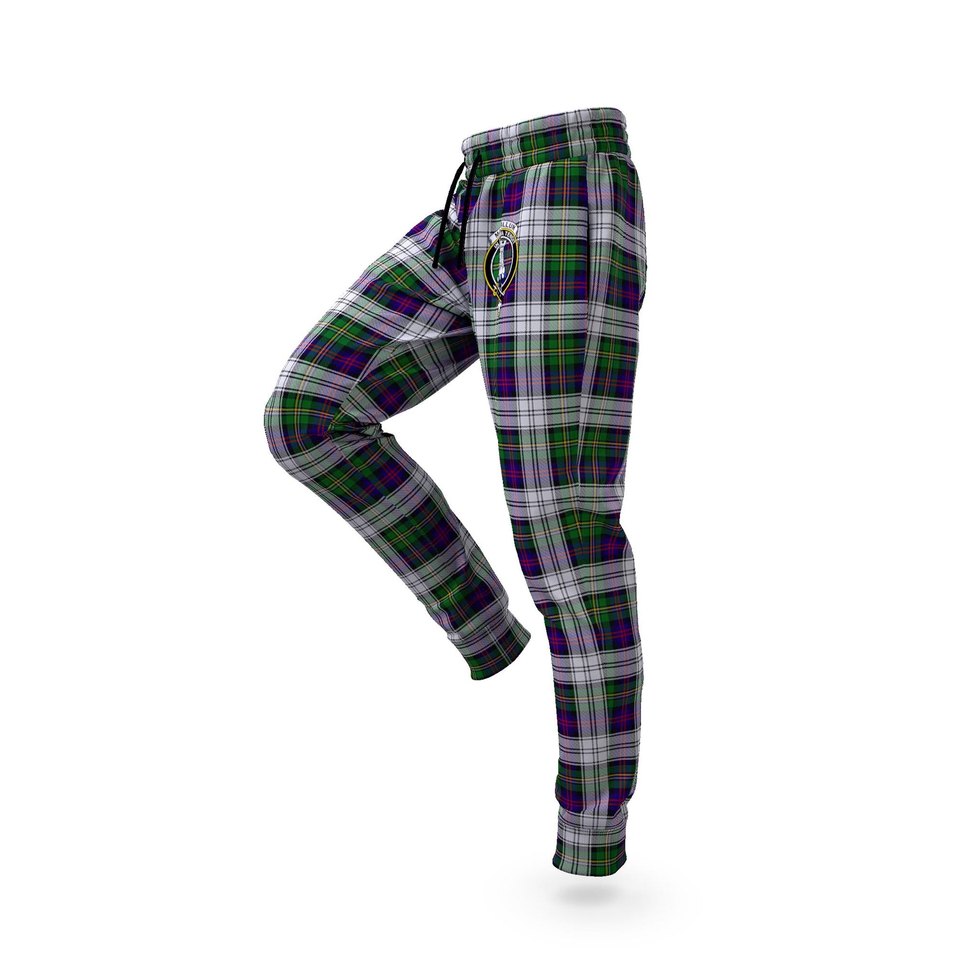 MacCallum Dress Tartan Joggers Pants with Family Crest S - Tartanvibesclothing