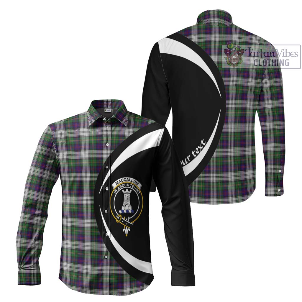 MacCallum Dress Tartan Long Sleeve Button Up with Family Crest Circle Style Men's Shirt S - Tartan Vibes Clothing