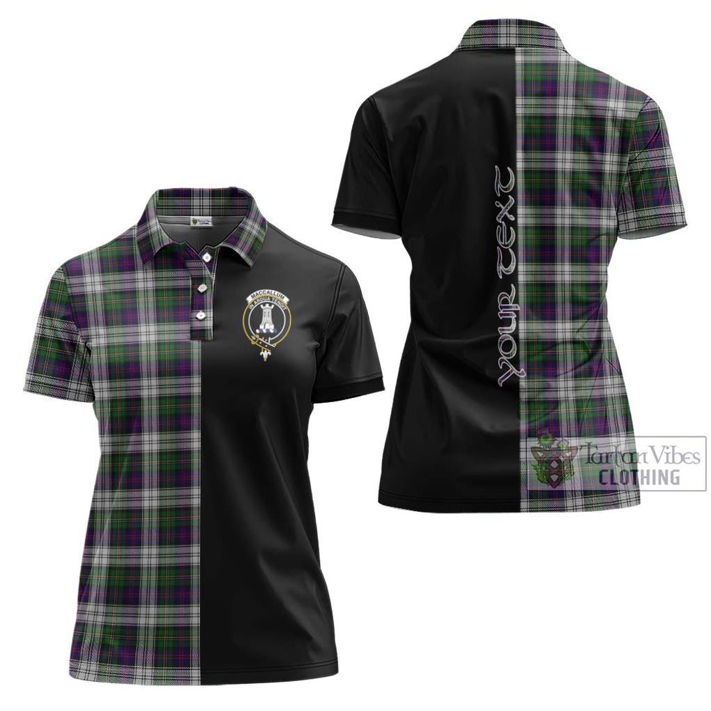 MacCallum Dress Tartan Women's Polo Shirt with Family Crest and Half Of Me Style Women - Tartanvibesclothing Shop