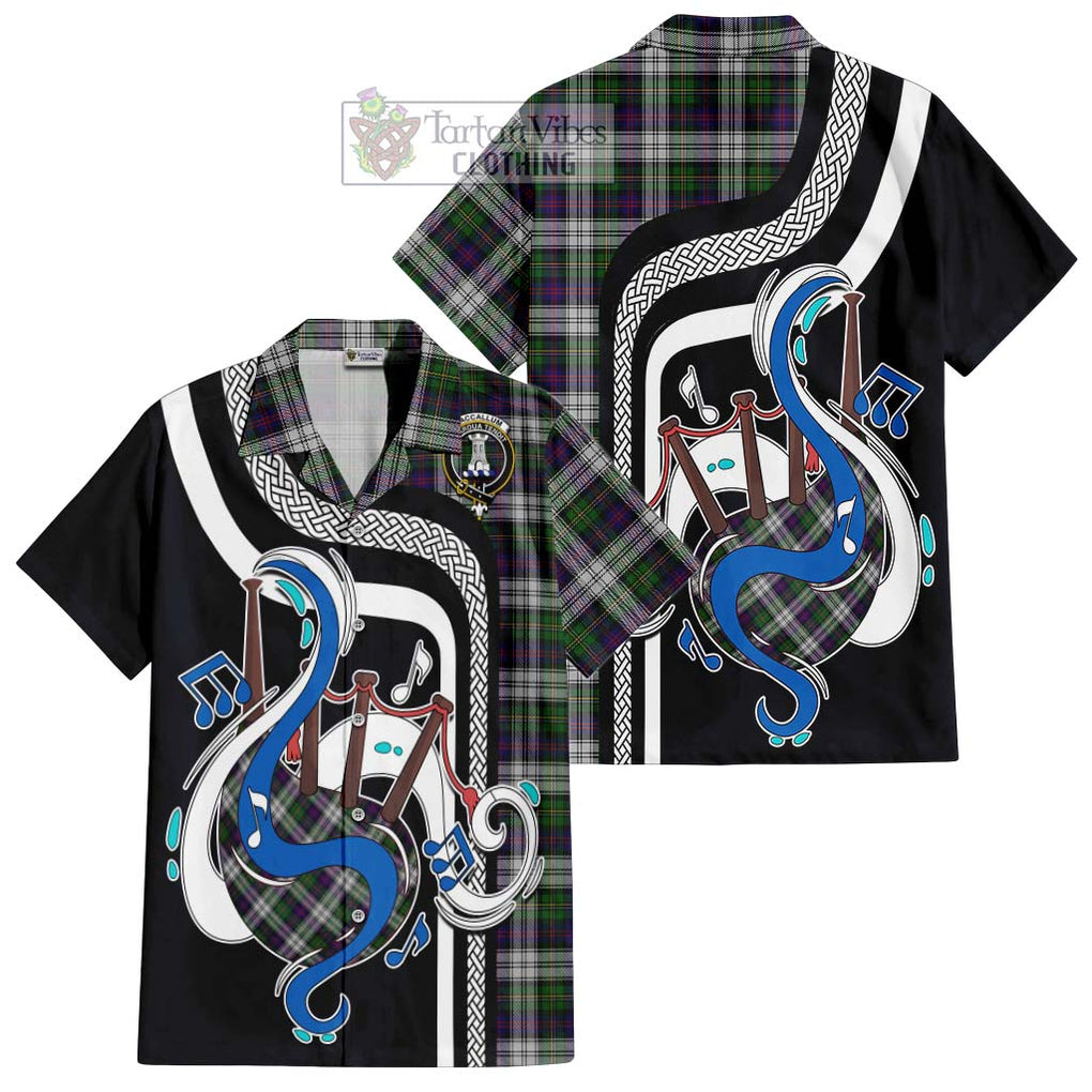 MacCallum Dress Tartan Short Sleeve Button Shirt with Epic Bagpipe Style Kid - Tartanvibesclothing Shop