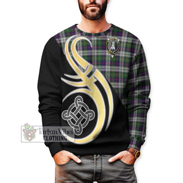 MacCallum Dress Tartan Sweatshirt with Family Crest and Celtic Symbol Style