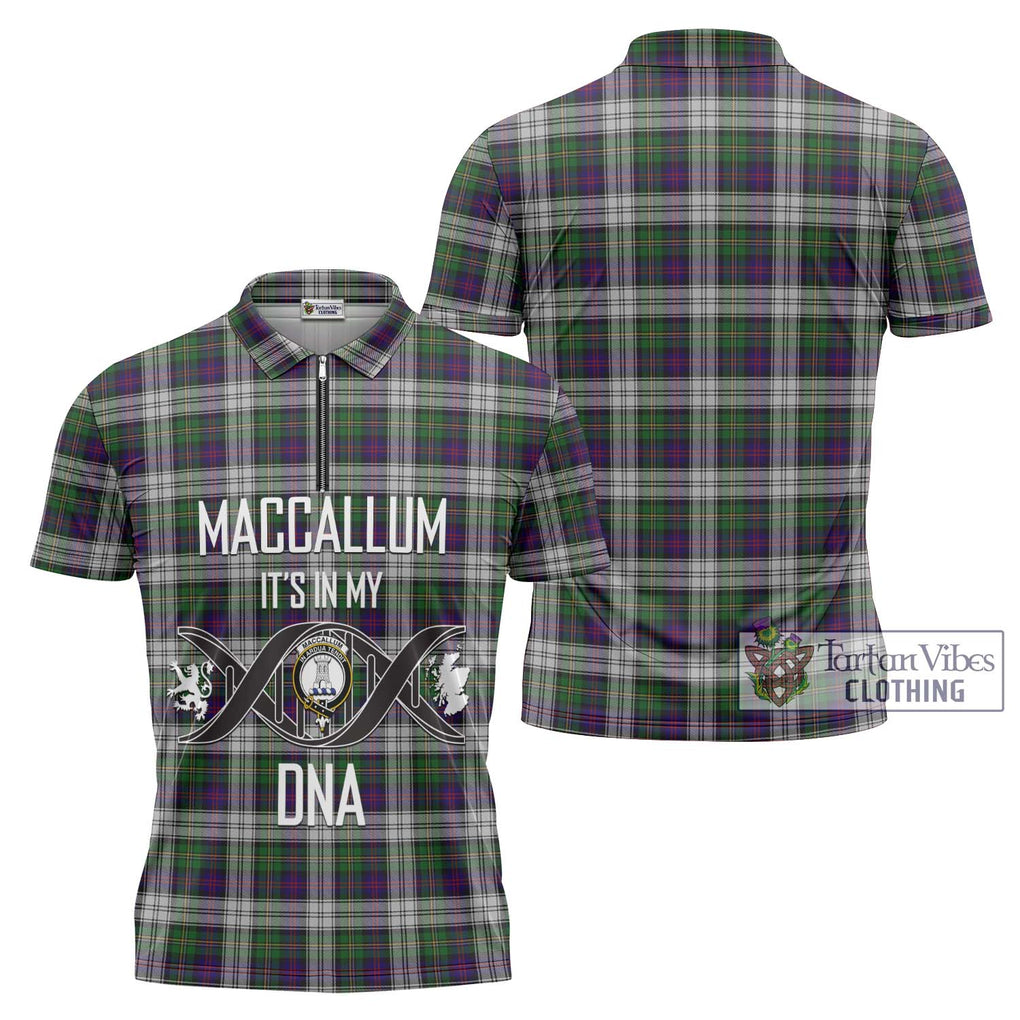 MacCallum Dress Tartan Zipper Polo Shirt with Family Crest DNA In Me Style Unisex - Tartanvibesclothing Shop