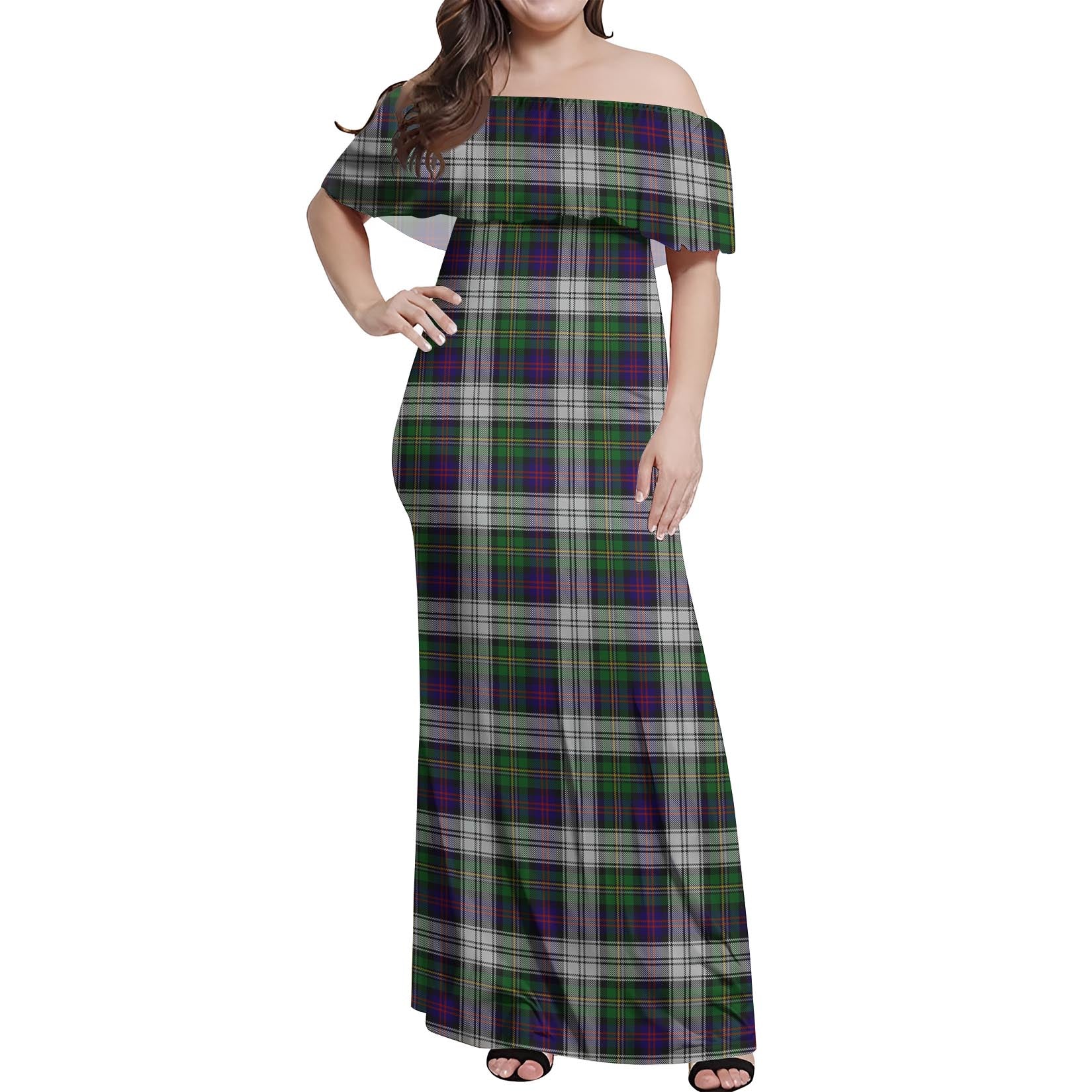 MacCallum Dress Tartan Off Shoulder Long Dress Women's Dress - Tartanvibesclothing