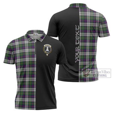 MacCallum Dress Tartan Zipper Polo Shirt with Family Crest and Half Of Me Style