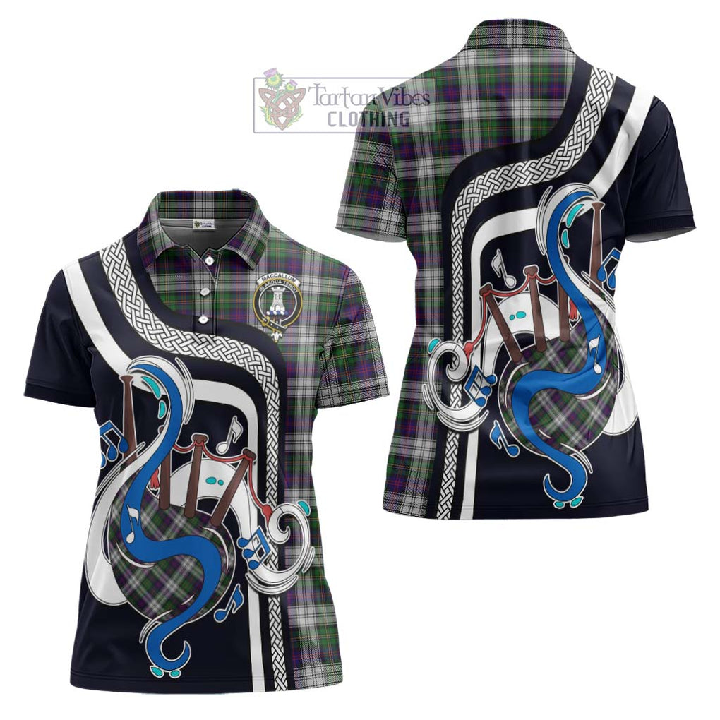 MacCallum Dress Tartan Women's Polo Shirt with Epic Bagpipe Style Women - Tartanvibesclothing Shop