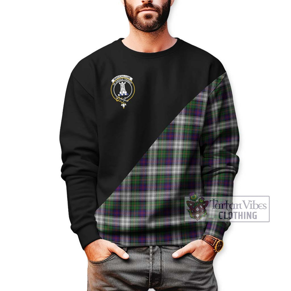 MacCallum Dress Tartan Sweatshirt with Family Crest and Military Logo Style Unisex - Tartanvibesclothing Shop