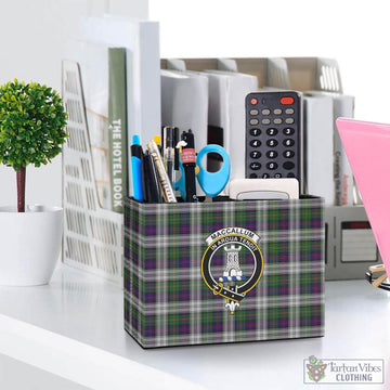 MacCallum Dress Tartan Pen Holder with Family Crest