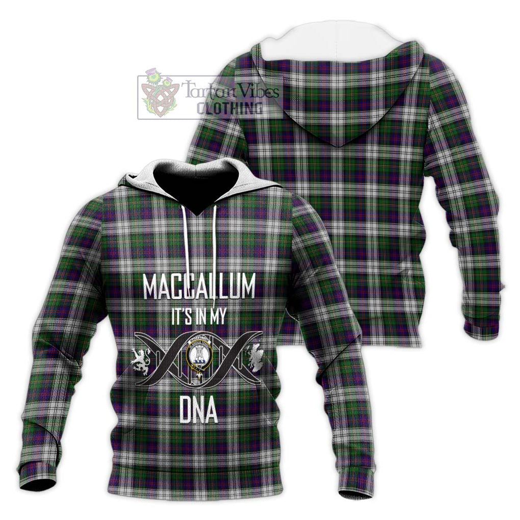 MacCallum Dress Tartan Knitted Hoodie with Family Crest DNA In Me Style Unisex Knitted Pullover Hoodie - Tartanvibesclothing Shop